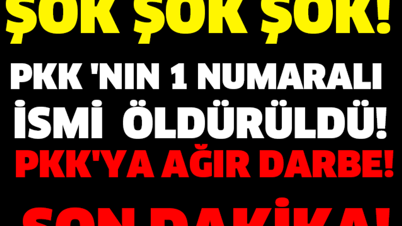 PKK 'NIN 1 NUMARALI  İSMİ  ÖLDÜRÜLDÜ!  PKK'YA AĞIR DARBE!