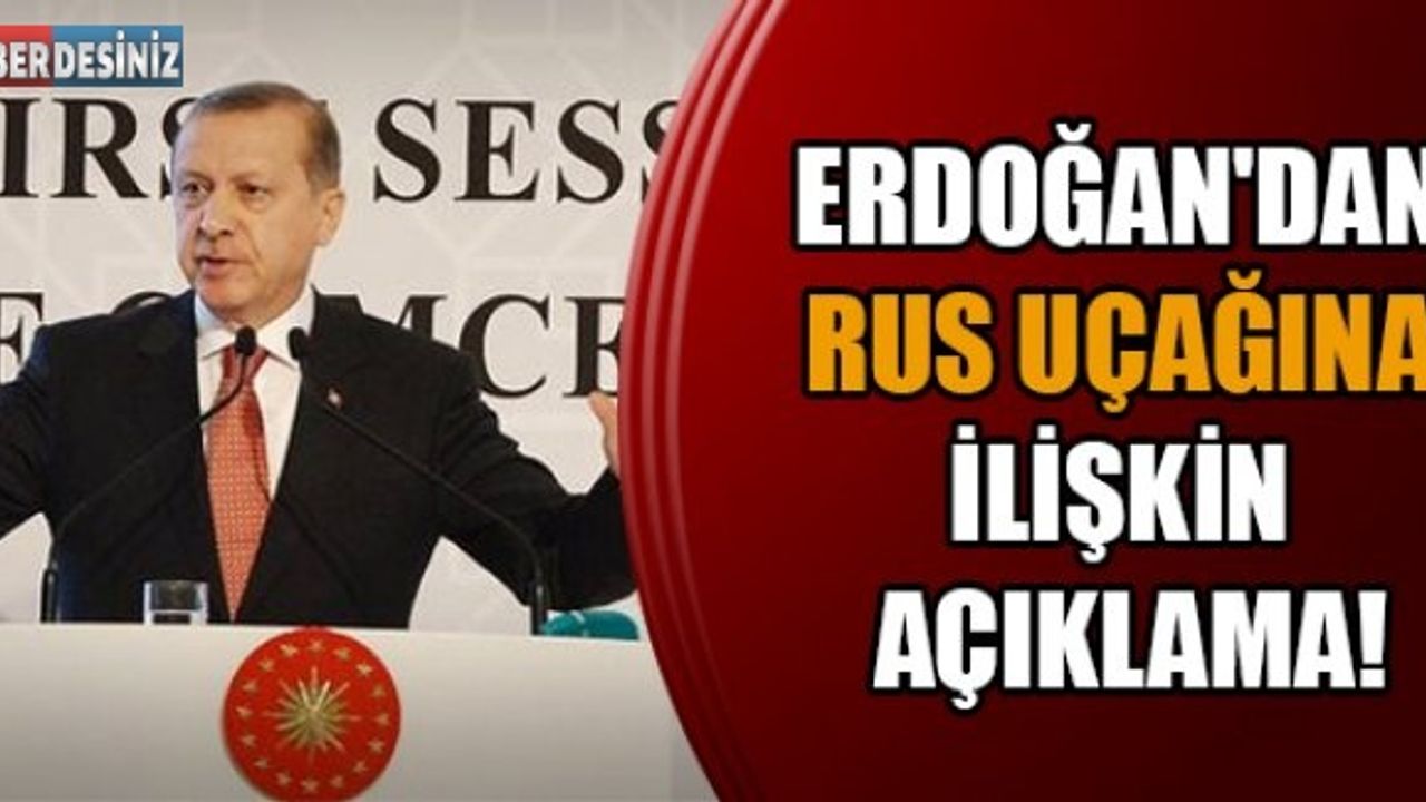 Erdoğan'dan Rus uçağına ilişkin açıklama!