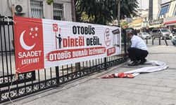 KEMAL AYGÜN’DEN SULTANİYE’DE DİREKLİ EYLEM: KESİLEN PANKARTI YENİDEN ASTI