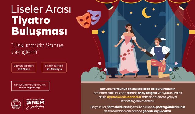 Üsküdar Belediyesi: “Sahne gençlerin” diyerek tiyatro buluşması başlatıyor
