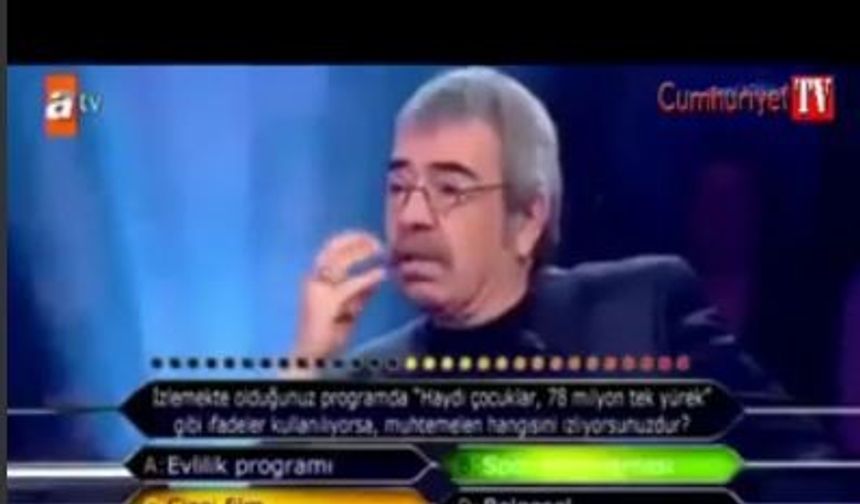 ATV&#039;de yayınlanan Kim Milyonler Olmak İster adlı bilgi yarışmasında sorulan bir soru sosyal medyada
