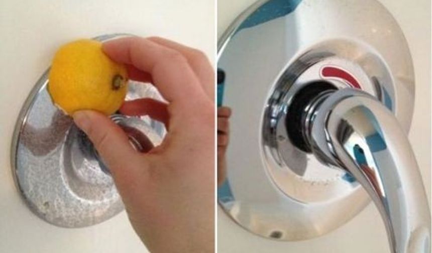 Su lekesi olan banyo eşyalarını limon ile temizleyebilirsiniz.
