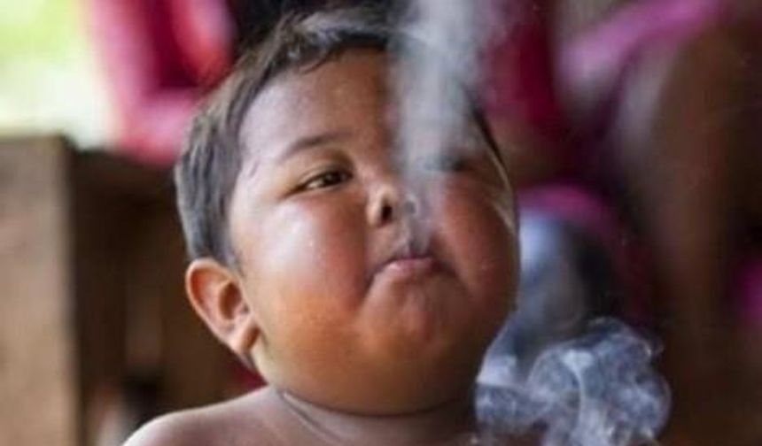 Sumatra adasına bağlı bir köyde yaşayan 2 yaşındaki Aldi Rizal, günde 40 sigara içtiği için 3 yıl önce dünya medyasında günlerce konuşulmuştu.