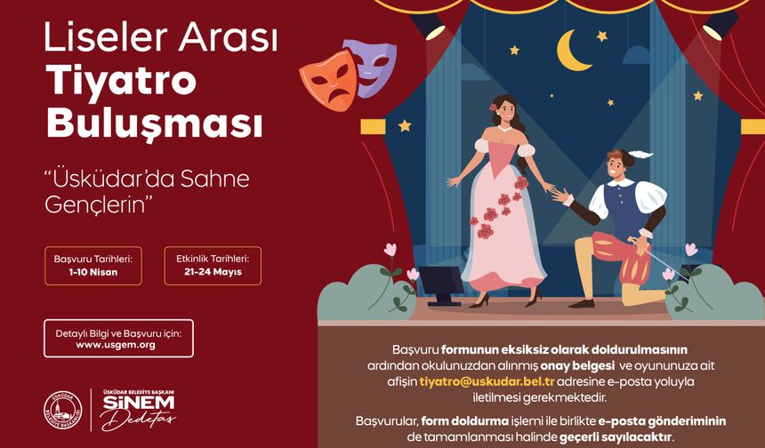 Üsküdar Belediyesi: “Sahne gençlerin” diyerek tiyatro buluşması başlatıyor